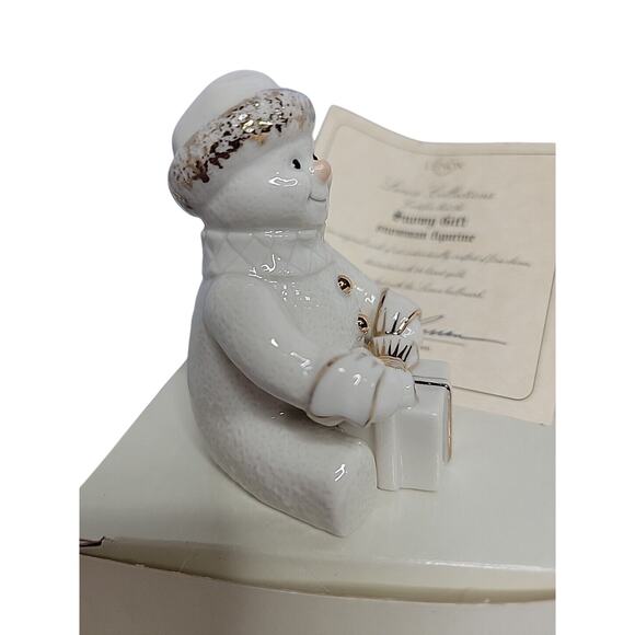 Lenox Snowman Figurine 24k Gold Accents Gift Box & COA Santa Hat Holiday Decor - Picture 5 of 7